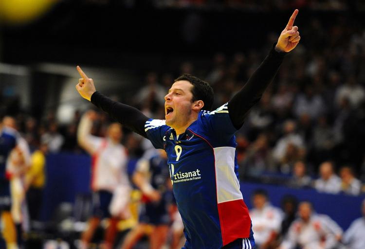 sejr!. Frankrigs Guillaume Jolie jubler under finalen ved håndbold-EM. 