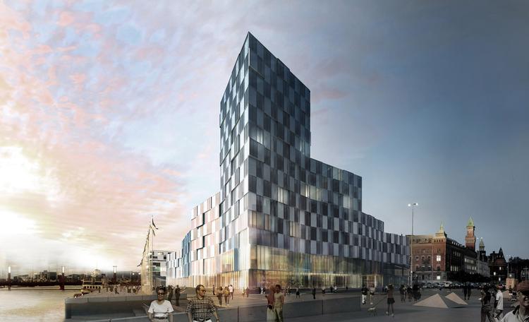 Byggeriet vil få en knækket krystallinsk struktur, som sammen med dets hvide farve har affødt navnet 'Saltkrystallerne'. Illustration: SHL architects. 