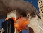 angrebet. Røg og ild fra World Trade Center, inden tårnene styrtede sammen 11. september 2001. 