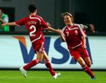 VM. Med sin eneste scoring i en VM-slutrunde bragte Cathrine Paaske Sørensen Danmark på 2-0 mod New Zealand i 2007. Arkivfoto. 