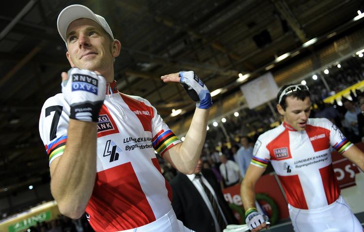 banemænd. Par nr. 7,  Alex Rasmussen og Michael Mørkøv sikrede sig sejren i seksdagesløbet i Ballerup - og har mod på flere sejre. 
