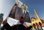 Hairir. En demonstration med tusindvis af mennesker er på gaden for Rafiq Hariri i Beirut. 