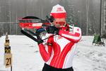 skarpskytte. Øystein Slettemark har indstillet sigtekornet på den olympiske skiskydningskonkurrence. Arkivfoto: DIF 