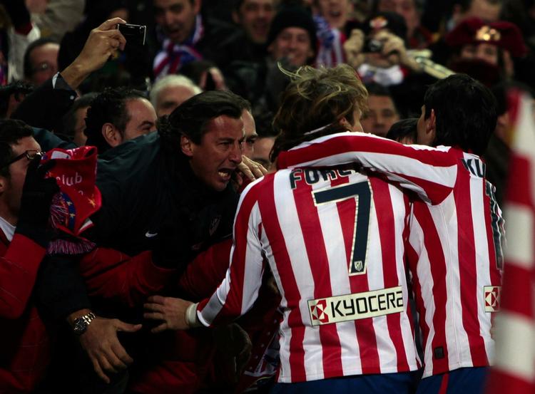 Eufori. Atletico Madrid fik en skalp af de større, da de slog FC Barcelona i Primera Division. 