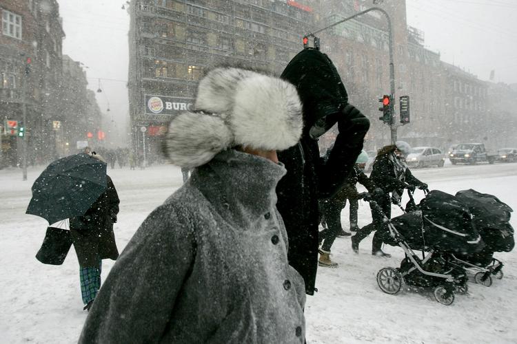Hvidt. Vi er ved at være vant til det. Her et billede fra Rådhuspladsen i januar. 