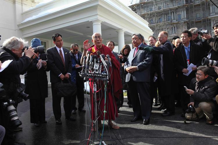 TIBET.Dalai Lama efter møde med præsident Brack Obama i Det Hvide Hus i dag. 