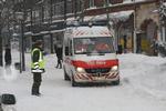 Sammenstyrtning. Flere personer kom alvorligt til skade, da en markise styrtede sammen under vægten fra sneen. 