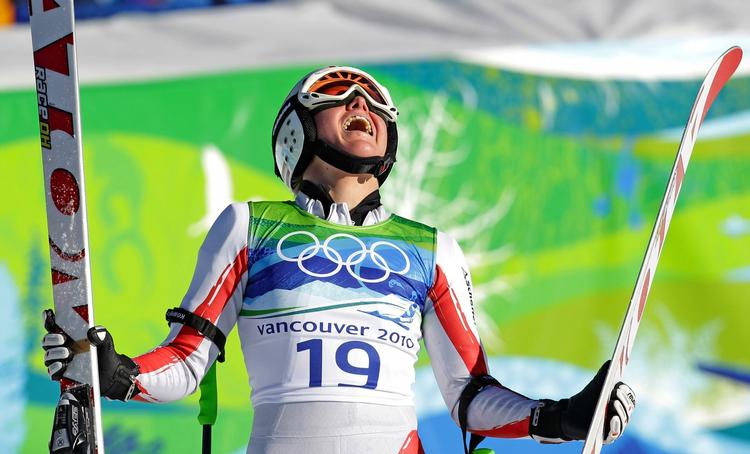 Guldski. Andrea Fischbacher tog en chance med materiellet og vandt. 