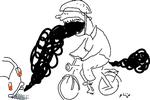 Cykeltur. »Trods min sunde og miljørigtige transportform føler jeg, når jeg kommer hen til min uddannelsesinstitution, at jeg har tungekysset med et udstødningsrør«, mener Henrik Veggerby Jensen. 