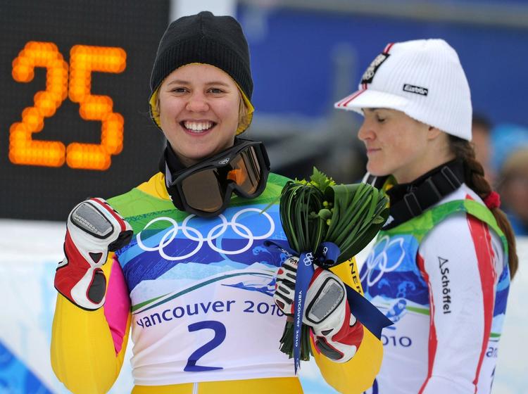 sensation. Ingen havde regnet med  Viktoria Rebensburg (tv), men tyskeren tog guldet i storslalom, men Elisabeth Goergl (th) fik bronze. 