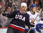 Skydetelt. Paul Stastny var en af de amerikanere der kom på scoringstavlen i de famøse 13 minutter. 
