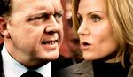 politiskdrama:  Duellen mellem Helle Thorning Schmidt og Lars Løkke Rasmussen kan blive afgørende for, hvem der bliver landets næste statsminister. Fotomontage 
