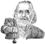 Fremskridt. Allerede som 12-årig lykkedes det Bent Larsen med overraskende åbninger og utraditionelle træk at feje de skarpeste skakhjerner af brættet. Roald Als har lavet tegningen. 