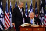 Lydig. Israel's Statsminister Benjamin Netanyahu (tv) og USA's Vicepræsident Joe Biden under et besøg i Israel. 
