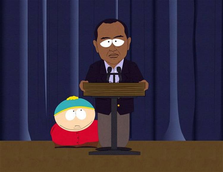 Southpark. Folkene bag serien vil ikke løfte meget af sløret på indholdet af Woods-afsnittet. Ud over, at de har fundet golfspillerens offentlige bodsgang på én gang »fascinerende og frastødende«. 