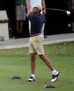 amatør. I sin sparsomme fritid er Barack Obama selv en passioneret golfspiller. Arkivfoto. 