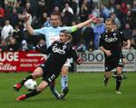 1-2. Cesar Santin scorede til 1-0 i Haderlsev for et år siden.  Sölvi Ottesen fik udlignet for jyderne, inden  Dame N'Doye sikrede en FCk-sejr i sidste minut. Arkivfoto.  (90) 