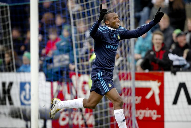 vending. Ousman Jallow scorer til 2-0 til Brøndby og giver nyt håb om metal til Vestegnen. Arkivfoto. 
