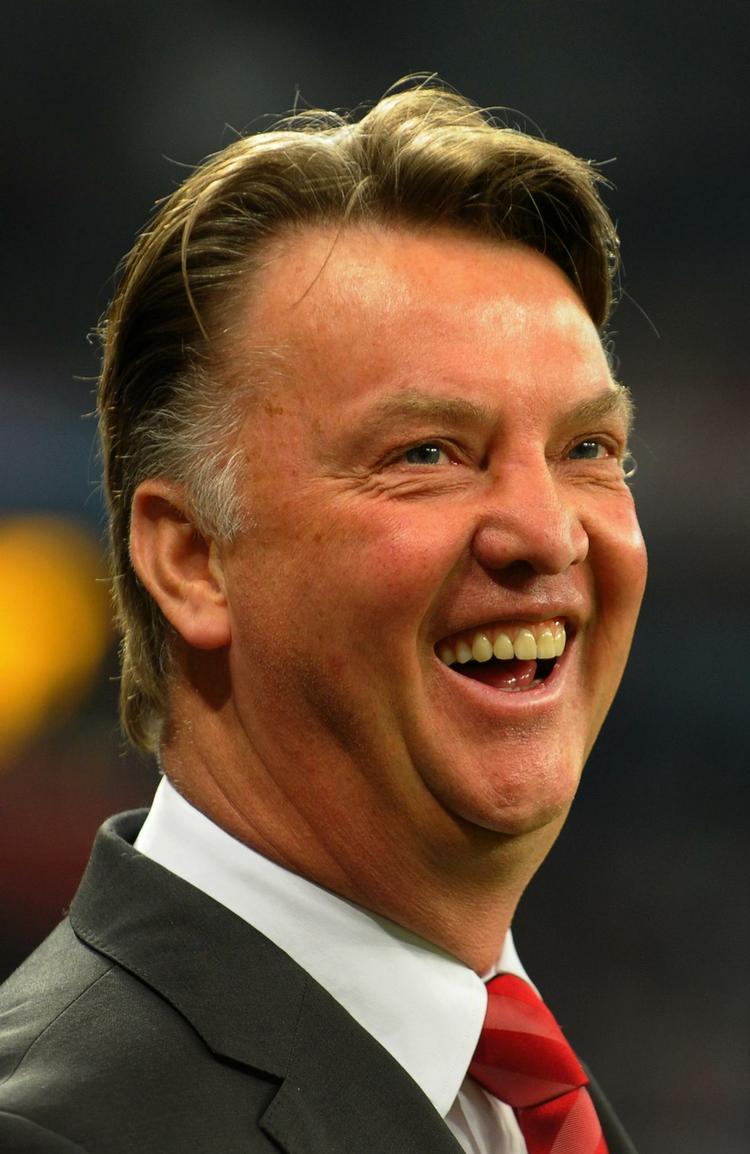Glad. Bayern-træner Louis van Gaal ser muligheder for en samlet sejr. 