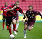 målscorer. Christian Sivebæk (tv) var manden bag kampens eneste mål, da FC Midtjylland slog FC Nordsjælland. 