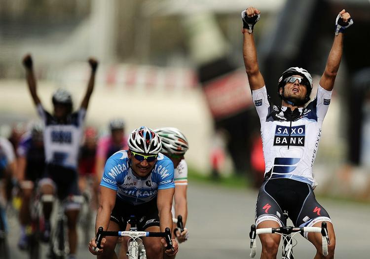 spurtsejr. Juan Jose Haedo sikrede Team Saxo Bank endnu en sprintersejr i et tysk endagesløb. Arkivfoto. 