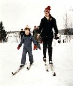 Kronprins Frederik og dronning Margrethe på vinterferie i Norge. 