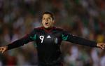 lovende. Javier Hernandez jubler efter at have scoret i en landskamp for Mexico mod New Zealand. Arkivfoto. 