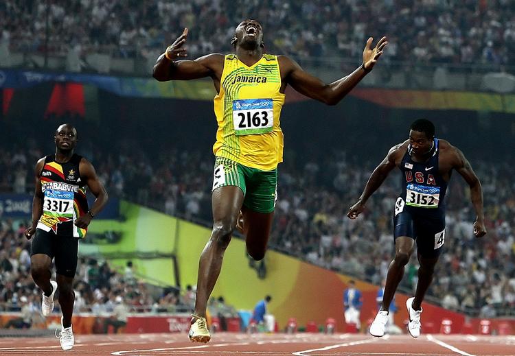 verdensrekord. Usain Bolt slår verdensrekorden på 200 meter ved VM i Berlin i august sidste år. Arkivfoto. 