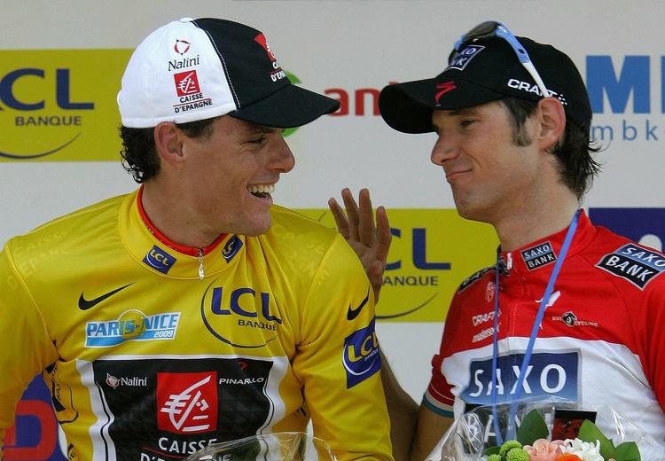 podieplads. Lige som efter andenpladsen efter Luis Leon Sanzhez i sidste års Paris-Nice var Fränk Schleck på podiet med en tredjeplads i Spanien  i dag. Arkivfoto. 