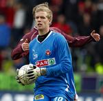 Fast. Den unge keeper har erobret pladsen i FCM-målet, hvor han er sikkert førstevalg. Arkivfoto. 