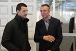 hovedkamp. Carl Froch (tv) og Mikkel Kessler bliver hovednavnene ved stævnet i Herning, hvor der er opstået problemer med ansøgninger om boksetilladelse til to boksere. Arkivfoto. 