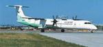 En Dash 8 Q400 fra det norske  flyselskab Widerøe. 