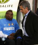 iskoldt. Forholdet mellem Inter-træner Jose Mourinho (th) og problembarnet Mario Balotelli har længe været på frysepunktet. Arkivfoto. 