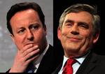 Favoritter. David Cameron (t.v.) og især Gordon Brown kan se frem til 'billige' mandater. 