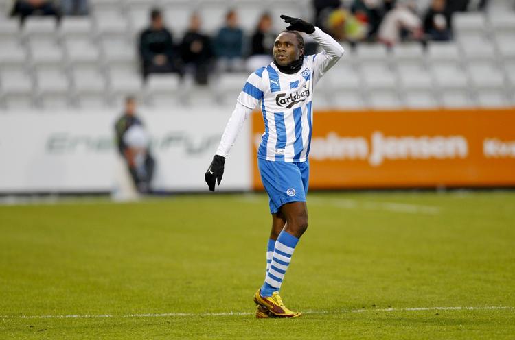topscorer. Peter Utaka slog til to gange for OB i kampen mod FC Nordsjælland. 