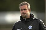 Sønderjyske-træner Michael Hemmingsen er mere end glad for de tre point i kampen mod AGF, men han vil også kræve flere sejre i nærkampene. Arkivfoto. 