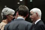 Topmøde. Finansministrene fra Frankrig og Storbritannien, Christine Lagarde og Alistair Darling, drøfter nødhjælpspakken. 