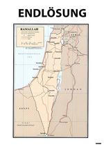 Provo. Kunstnergruppen Surrend har fremstillet en plakat, hvor Israel er omdøbt til 'Ramallah', mens Hitlers budskab om 'Den endelige løsning' troner oven over kortet. Se plakaten i større udgave nederst. 