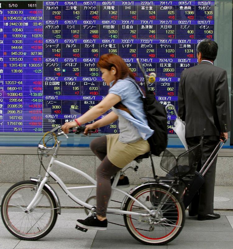 Nedtur. Det japanske Nikkei-indeks faldt i dag efter markant fremgang i går- 