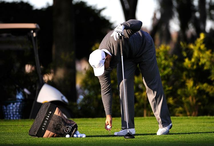 nakkeskade. Tiger Woods har svært ved at komme tilbage på golfbanerne efter sexskandalen. Arkivfoto. 
