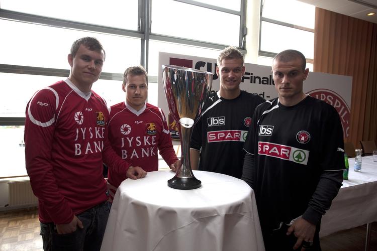 finalister. Fire af dagens spillere var samlet til pressemøde i tirsdags; Andreas Bjelland og Nicolai Stokholm fra FC Nordsjælland samt Christian Sivebæk og Mikkel Thygesen fra FC Midtjylland. 