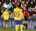 AFGØRENDE. Denne advarsel til Mike Jensen er en af 38 til Brøndby i denne sæson. Arkivfoto. 