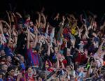 Fest. De næsten 100.000 på Camp Nou havde en fremragende aften. 