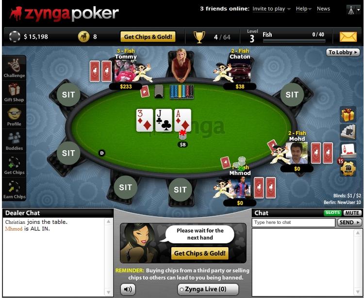 Spil Poker mod vennerne er et af de mere sobre Facebook-spil, der fungerer godt uden at gå på strandhugst i dine vennelister som 'FarmVille'. 