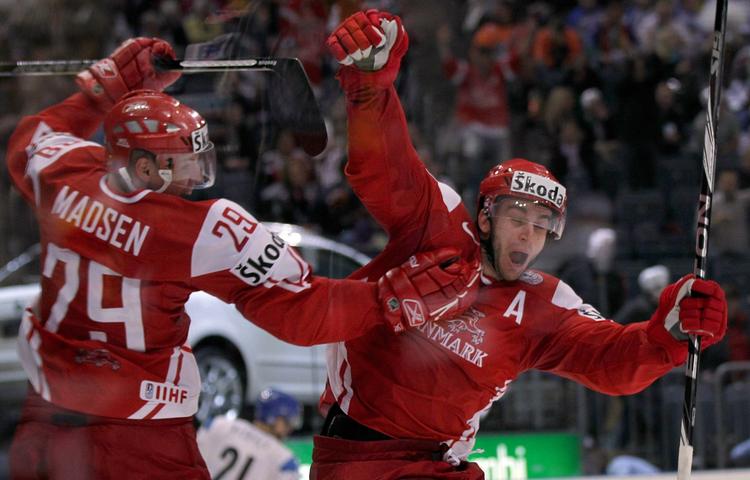 Gennembrud. Frans Nielsen jubler efter en scoring mod Finland tidligere i VM-turneringen. Arkivfoto. 