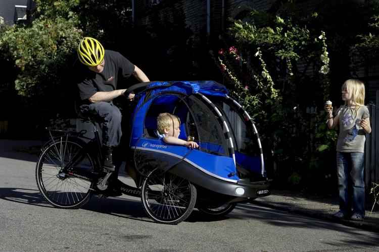 FAMILIETRANSPORT. Ladcykler - som her Winthers model - er et yndet mål for tyvebander. Arkivfoto. 