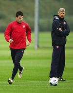 FARVEL. Arsene Wenger får formentlig ikke mulighed for at bruge sin gulddreng Fabregas næste sæson. Arkivfoto. 