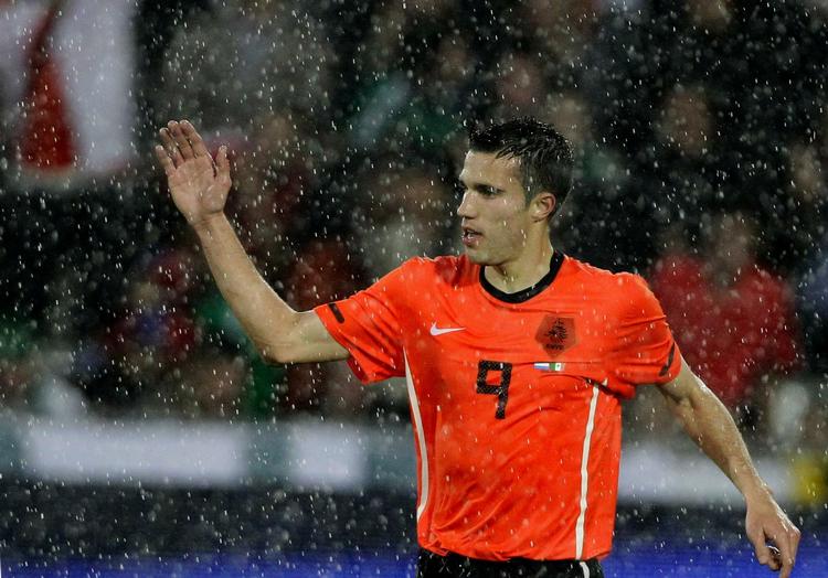 Målhumør. Van Persie havde indstillet kanonen rigtigt mod mexicanerne. 