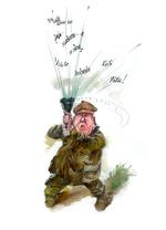 Plaf. Rifbjerg er skriftens mesterskytte. Se Roald Als' tegning i større udgave nederst. 