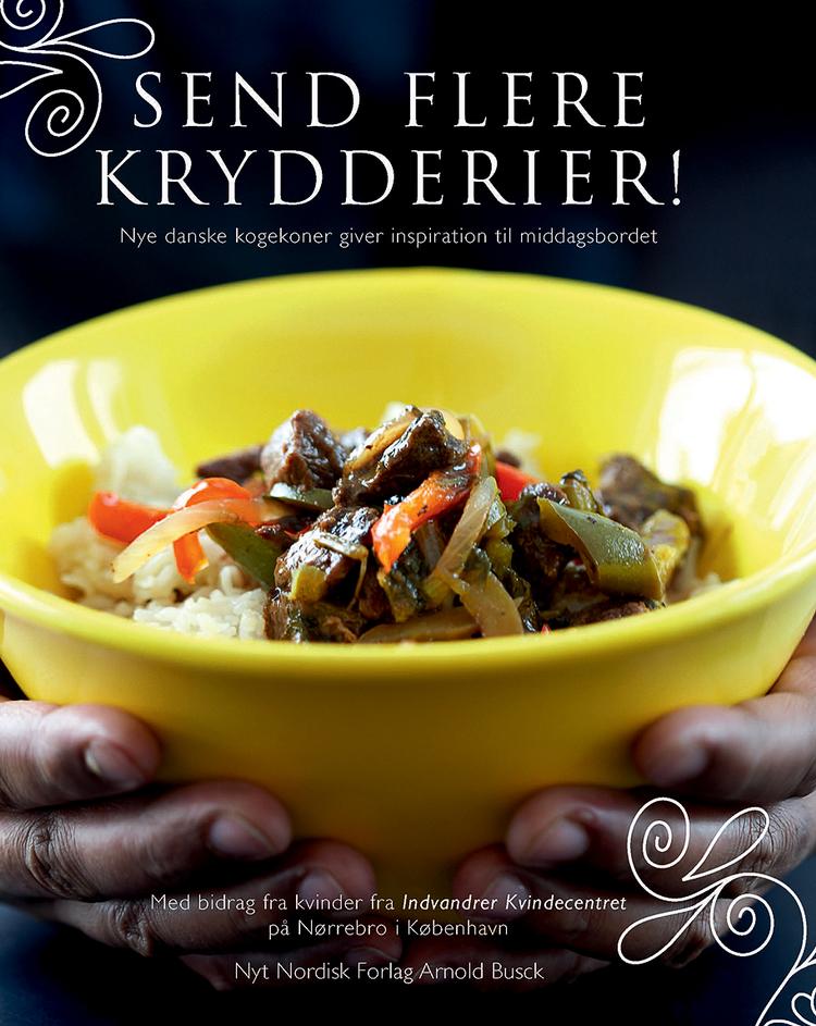 Verdensmad. 17 indvandrerkvinder bidrager med deres bedste opskrifter i ny kogebog, der også indeholder en indkøbsguide. Billede fra bogens forside. 